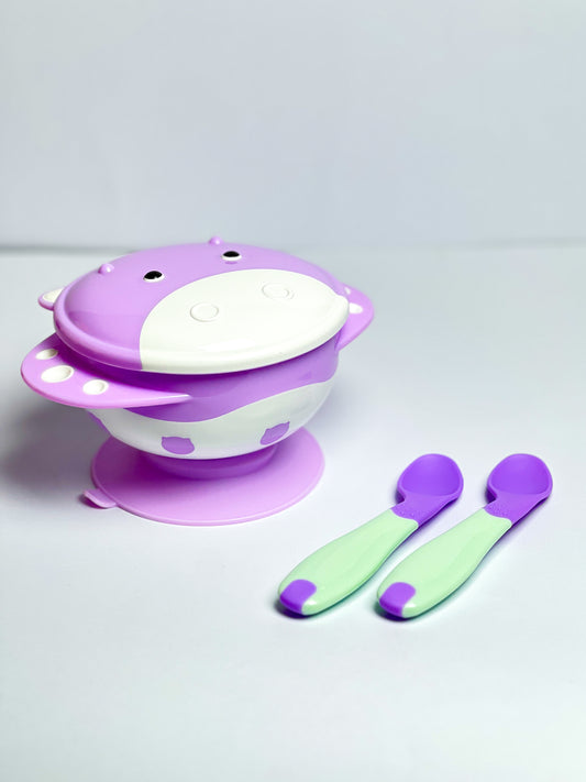Happy Hippo Feeding Bowl Set (with Spoons)